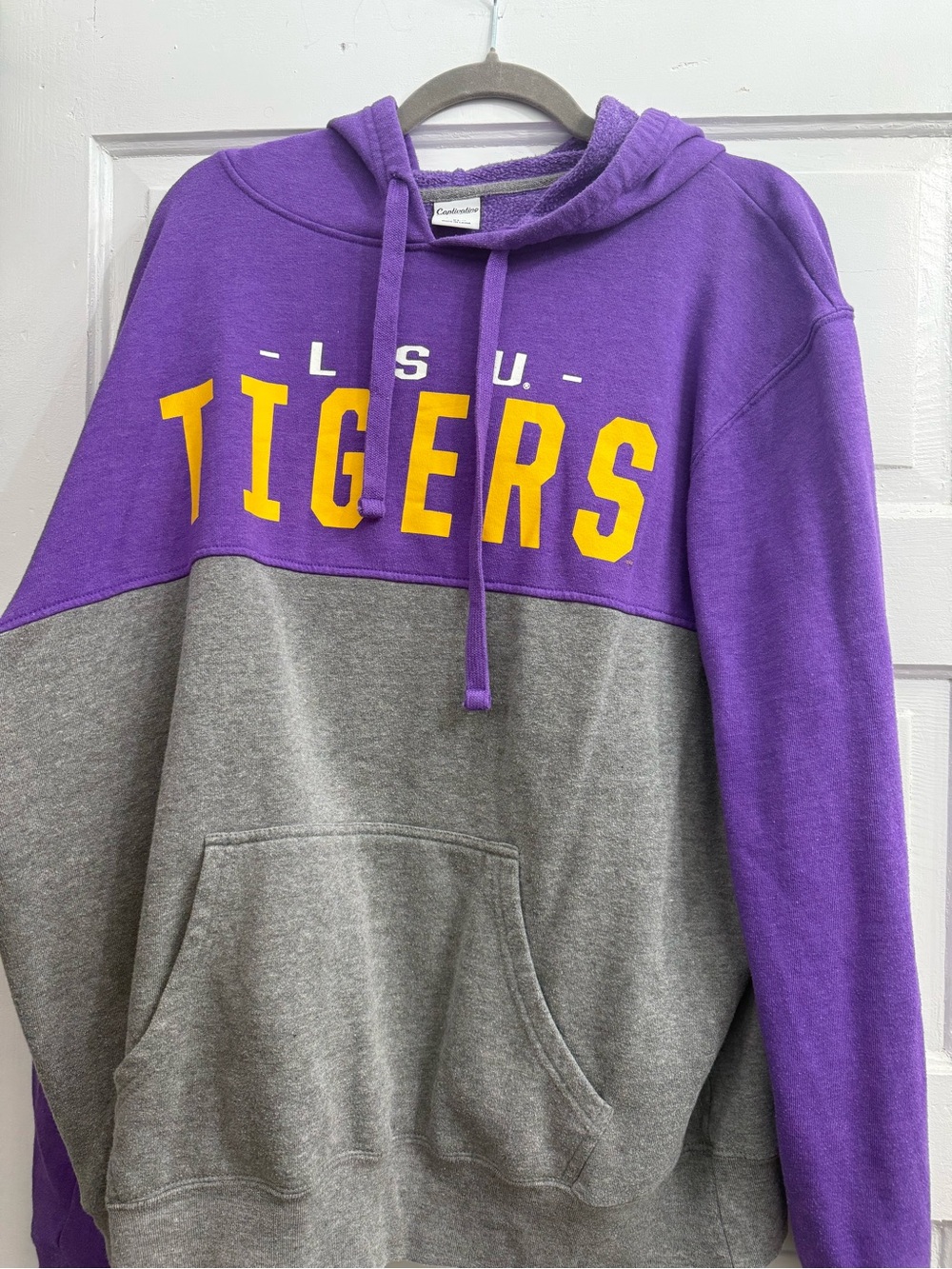 LSU Tigers Two-Tone Purple & Gray Hoodie Sweatshirt